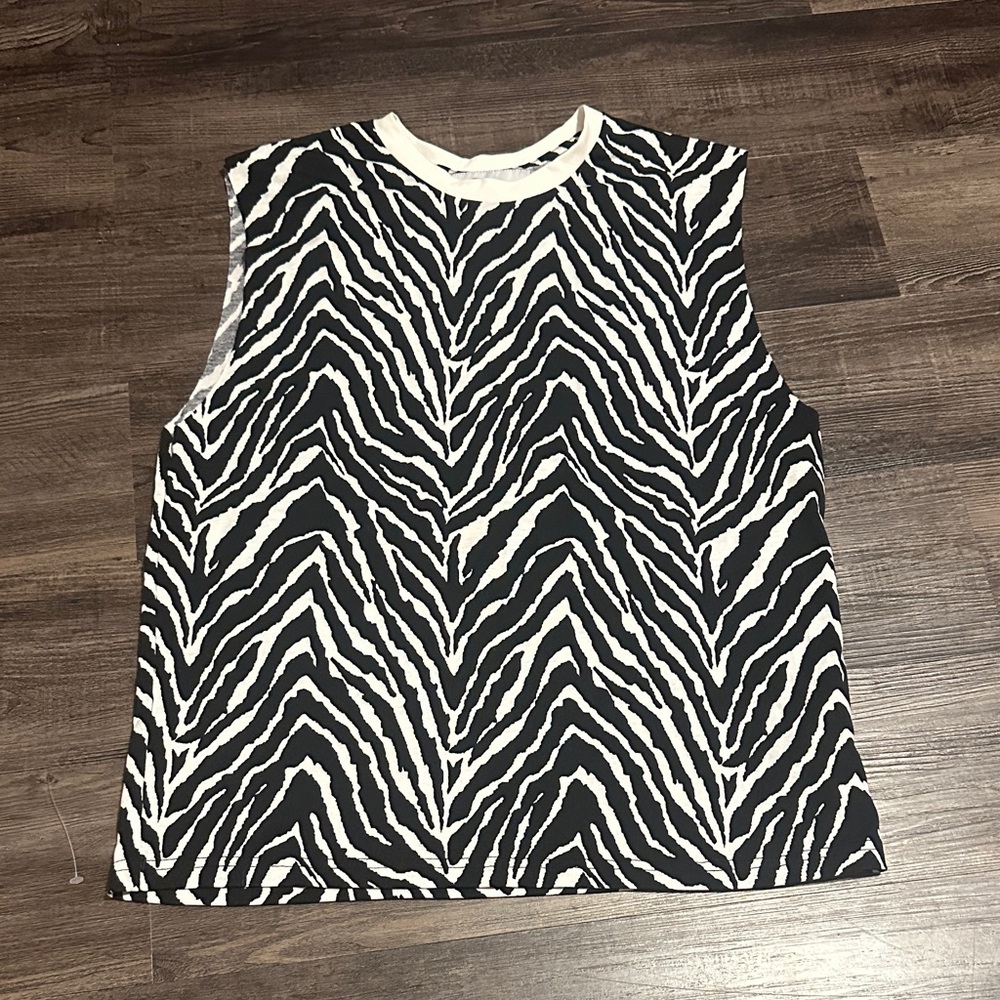 Zyia Zebra Print Sleeveless Top